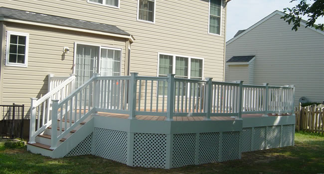 White wood deck